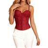 Generisch - Corsetto elegante da donna, sottoseno gotico, bustier steampunk, vintage, modellante, corsetto slim fit, shapewear medievale, corsetto rinascimentale, shaper addominale, Vino, XL