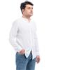VEQUÈ Camicia Uomo 100% Collo Coreano Puro Lino Made in Italy Manica Lunga Coreana Elegante Camicie Maniche Lunghe (IT, Testo, L, Regular, Regular, Bianco)