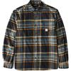 Carhartt Camicia da uomo a quadri a maniche lunghe in flanella di peso medio, nero, XX-Large