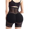 URPLITY Donne Butt Lifter Falso Culo Imbottito Mutandine Hip Enhancer Body Shaper Controllo Pancia Shapewear Traspirante Biancheria Intima Sexy Buttock Slip, Vita alta, nero, S