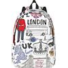 MOLIAE Nero Frisona Sport Cavallo Stampa Zaino In Tela Leggero Viaggio Casual Daypack Laptop Backpac Per Le Donne Uomini, I Love London., S