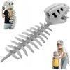JIABAOZ Costume Scheletro Dinosauro Bambino, Scheletro Dinosauro da Indossare, Spinosaurus Plush Dino Outfit, Costume Peluche Silly Dino Bambini e Adulti Halloween Cosplay (120cm/47.2in,Grigio)