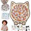 Gienslru Puzzle per gatti, puzzle in legno a forma di gatto, puzzle in legno a forma di gatto, 135 pezzi, puzzle in legno a forma di gatto, puzzle per gatti colorati (C)
