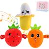 Drbrrly Interactive Music Plush Toy, Touch-Sensitive Banana & Fruit Plush Musical Sensory Toy with Sounds, Soft Interactive Figure for Parent-Child Play, Early Education Gift (3Pcs-Mix)