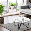 FurnitureR Tavoli da caffè, tavolino rotondo minimalista in vetro temperato con bordi arrotondati lisci, in metallo gambe per casa, soggiorno, patio, giardino, 80 x 80 x 40 cm