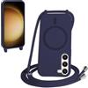 FMPCUON FNPCUON Cover Magnetica Silicone per Samsung Galaxy S23 con Cordino,Compatibile con MagSafe,Custodia con Laccio Collana Tracolla Collo Sottile TPU Antiurto Protettiva Case con Corda.Blu