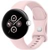 Mugust Cinturino per Google Pixel Watch/Pixel Watch 2, per uomo e donna, in morbido silicone, per Google Pixel Watch 2, cinturino (S, rosa)