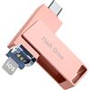 Levida Chiavetta USB per Phone 256GB,Senza APP Chiavetta USB-C,Pendrive USB 3.0，3 in 1 Memoria Esterna,USB Stick per IOS,OTG Android,Smartphone,Mac,Pad(Rosa)
