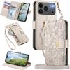 MOJIA Portafoglio Custodia per Honor 600 5G / 600 Pro 5G, Flip Cover in Pelle con Tracolla a Tracolla, Scomparto a Cerniera e Funzioni Multifunzione. Off white