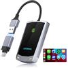 Kinhank Adattatore Carplay Wireless Dongle Carplay Wireless Converti Carplay Cablato in Wireless, Adattatore Carplay da 5,8 GHz Plug and Play, Compatibile con iPhone 6+ e iOS 10+, Auto dal 2015+