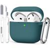 Joremx Custodia in Silicone Unica per AirPods 4 (Verde Scuro)