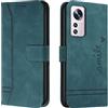 Bravoday Cover per Xiaomi 12 Lite, Flip Custodia in Pelle PU Portafoglio Custodia per Xiaomi 12 Lite, con Slot per Schede, Verde