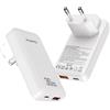 RUIFEI Caricatore USB C da 30 W a 2 porte GaN Quick Charger Slim Multiplo Alimentatore PD USB C Fast Charger compatibile con MacBook, iPad, iPhone 17 16 15 Pro Max, Galaxy S25 S24 S23 Ultra, Dell XPS