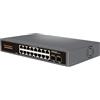 Davuaz Switch Ethernet non gestito a 18 porte 2,5 G, porte RJ45 16 × 2,5 G, 2 × 10G SFP+ Uplink, supporta 100/1000/2500 Mbps, involucro metallico senza ventole, plug & play, ideale per AP wireless