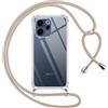 Pnakqil Cover per Oppo Reno15 F 5G / Reno15 FS 5G con Cordino, Trasparente Custodia con Laccio Tracolla Cellulare Girocollo Collana Protettiva per Oppo Reno15 FS 5G 6,57 Pollic, Khaki