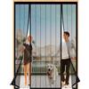 GYCQRS Nero Zanzariera Magnetica per Porta,Rete Fine,Tenda Zanzariera Porta Doppia Apertura Laterale, si Chiude da Sola per Balcone,Installazione Facile,per Balcone,Soggiorno,Terrazze 200(50/100/50) x210cm