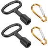 QUARKZMAN 2Pz Chiave Triangolare per Bidone Spazzatura Chiave Triangolare Metallo Nero con Portachiavi Dorato Set per Bidone Spazzatura Contatore Acqua ed Elettricità