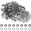 QUARKZMAN 200 Set Kit Occhielli in Metallo 6mm 1/4 Occhiello per Teloni Piccolo con Foro Rondelle per Scrapbooking Scarpe Abbigliamento Pelle Tela, Grigio