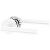 ERGO line La maniglia NINA, Bianco, per Porte Interne in Acciaio Inox, maniglie senza una rosetta inferiore aggiuntiva, maniglia rotonda, Rosetta Rotonda, guarnizione per porte, maniglia, Design a L