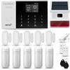 HUXGO® HXA005 Antifurto casa wireless WiFi + GSM 4G con Sirena solare | Kit allarme casa senza fili: 5x rilevatori di movimento, 5x sensori di allarme per finestre/porte | Per Casa, Appartamento