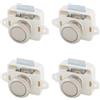 LIKERAINY Push Lock Fermi per Cassetti Serrature a Pulsante Serratura della Porta Armadio per RV Camper Caravan Nave Yacht Bianco e Nichelato 4 Pezzi