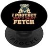 Loyal Paws Studio Proteggo ma non vado a caccia dell'umorismo da amante dei cani PopSockets PopGrip Adesivo