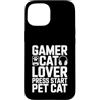 Cat Gaming Controller Lover Custodia per iPhone 15 Gamer Cat Lover Premi Start Pet Cat