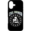 Funny Mechanical Engineering Gift Custodia per iPhone 17 Cerchio ingegnere civile distintivo cappello duro, strumento di indagine, Blueprint