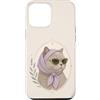 Paw Pact Prints Custodia per iPhone 12 Pro Max Cute Cat Occhiali da sole Foulard Vintage Floreale Felino