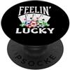 Casino Gambling & Slot Machine Vegas App Feelin Lucky Casino che gioca le carte da poker Vegas Chips PopSockets PopGrip Adesivo