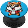 Cool Cartoon Hamster Sunglasses Peace Cool criceto cartone animato occhiali da sole pace PopSockets PopGrip Adesivo