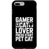 Cat Gaming Controller Lover Custodia per iPhone 7 Plus/8 Plus Gamer Cat Lover Premi Start Pet Cat