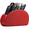 Londo Porta Telecomandi con 5 scomparti - Per contenere telecomandi di TV, stereo, decoder, DVD, Blu-Ray - in Pelle con fodera interna in suede. Adatto per salotto o camera da letto
