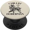 Doberman Pinscher Dog Lover Gifts Rilassarsi con la mia poltrona estiva per cani Doberman PopSockets PopGrip Adesivo