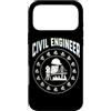 Funny Mechanical Engineering Gift Custodia per iPhone 17 Pro Max Cerchio ingegnere civile distintivo cappello duro, strumento di indagine, Blueprint