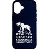 Funny Paleontology Big Cat Prehistoric C Custodia per iPhone 16 Dente a sciabola Tiger Evolution Reset Vintage Umorismo amante degli animali