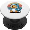 Funny Animal Shark Lover Gifts Duck in Shark Costume Animal Lover PopSockets PopGrip Adesivo