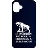 Funny Paleontology Big Cat Prehistoric C Custodia per iPhone 16 Plus Dente a sciabola Tiger Evolution Reset Vintage Umorismo amante degli animali