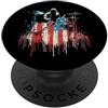 Paint Dripping Patriotic 4th of July US BATTERIA Musicista Band Bandiera Americana USA Drip Graffiti Amante PopSockets PopGrip Adesivo
