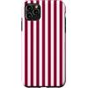 Burgundy Pink Y2K Stripe Aesthetic Custodia per iPhone 11 Pro Max Design estetico retrò con motivo a righe rosa bordeaux Y2K