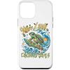 Forofo 100 Custodia per iPhone 12 mini Divertente tropicale Surfing Sea Turtle Summer Beach Vacation