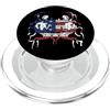 Paint Dripping Patriotic 4th of July US Flying Spaghetti Monster FSM Pastafari Bandiera Americana Drip PopSockets PopGrip per MagSafe