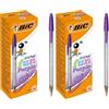 BIC Penne Viola a Sfera, Cristal Fun, Punta Larga (1,6 mm), Confezione da 40, Fornitura Cancelleria Scuola