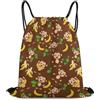 Generic Banana Monkeys Tasche Coulisse Gym Sack Moda Pieghevole per All'Aperto Uomo Nuoto Borsa Sportiva 36X42Cm