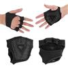 JYYWTSI Guanti Palestra Mezza Dita Anti Calli, Grip Pads Antiscivolo in Silicone, Guanti Fitness per Sollevamento Pesi, Allenamento, Trazioni, Bodybuilding e Cross Training, Nero L 1 Paio