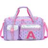 HTgroce Borsone Palestra Bambina Iniziale A Personalizzato - Borsa Piscina con Scomparto Scarpe - Borsa da Viaggio Ragazza per Danza, Nuoto e Sport - Duffel Bag