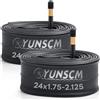 YunSCM 2PCS 47/57-507 24 pollice Camere d'aria 24x1.75/1.95/2.125 AV48mm Valve Compatibile 24 pollice bike Camere d'aria 24x1.75 24x1.95 24x2.0 24x2.10 24x2.125