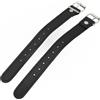 Yhenlovtt Accessori per bicicletta per bambini, per cestino con cinghia, in pelle, 2 pezzi, impermeabile, fibbia accordabile in metallo antigraffio (nero)