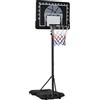 Yaheetech Canestro da basket regolabile in altezza con ruote, impianto portatile da basket con acqua o sabbia, per interni ed esterni, 75,5 × 56,5 × 234 264 cm