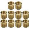 Yhenlovtt Puntali per stecca da biliardo in ottone per aste fino a 12 mm, resistenti per biliardo Mate Snooker, 95 mm, gadget per riparazione stecca da biliardo, giallo compatibile (102 mm)